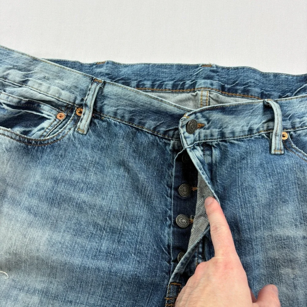 Denim‎ & Supply Ralph Lauren Jeans Mens 40x30 Blue Tapered Straight Distressed